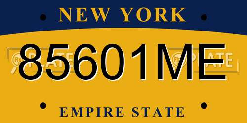 85601ME New York License Plate