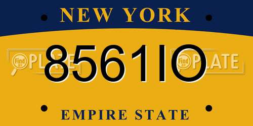8561IO New York License Plate