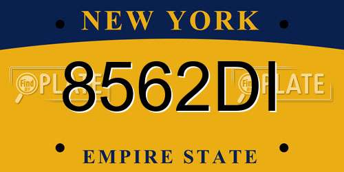 8562DI New York License Plate