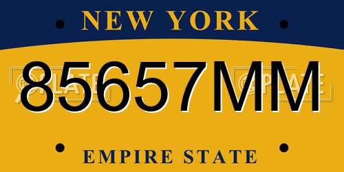 85657MM New York License Plate