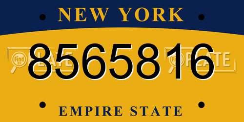 8565816 New York License Plate