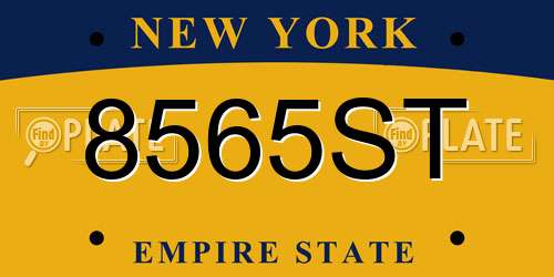 8565ST New York License Plate