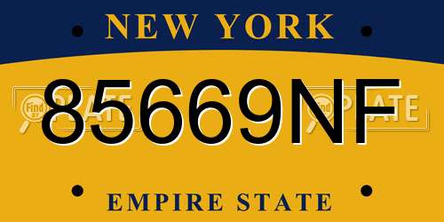 85669NF New York License Plate