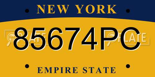 85674PC New York License Plate