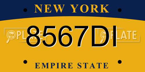 8567DI New York License Plate