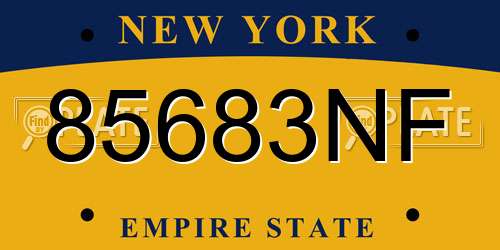 85683NF New York License Plate