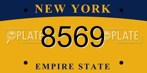 8569 New York License Plate