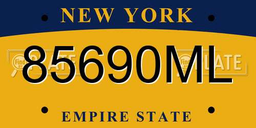 85690ML New York License Plate