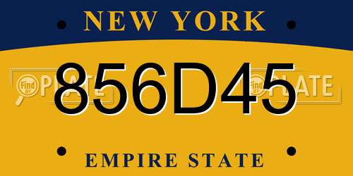 856D45 New York License Plate