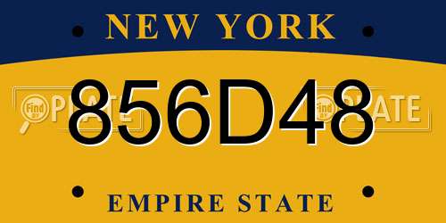 856D48 New York License Plate