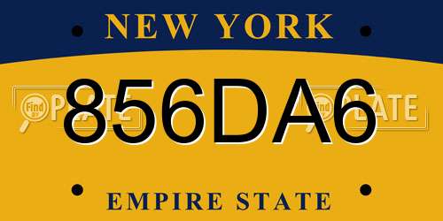856DA6 New York License Plate