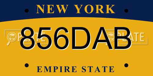 856DAB New York License Plate