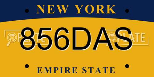 856DAS New York License Plate