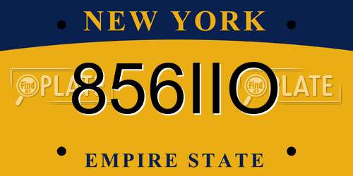 856IIO New York License Plate