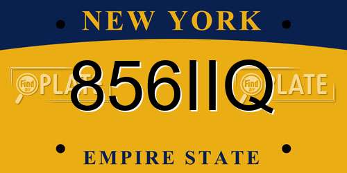856IIQ New York License Plate
