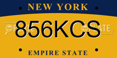 856KCS New York License Plate