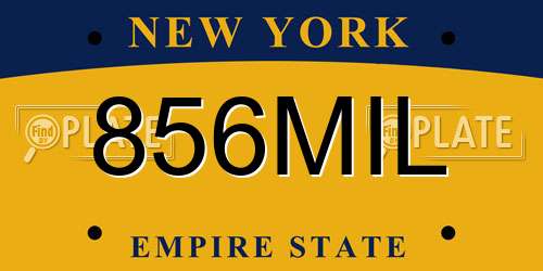 856MIL New York License Plate