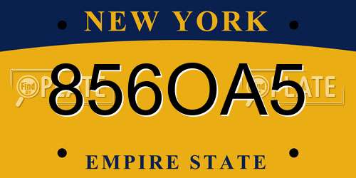 856OA5 New York License Plate