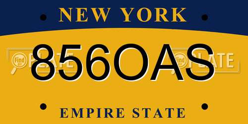 856OAS New York License Plate