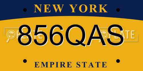 856QAS New York License Plate