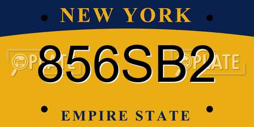 856SB2 New York License Plate
