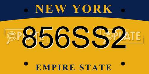 856SS2 New York License Plate