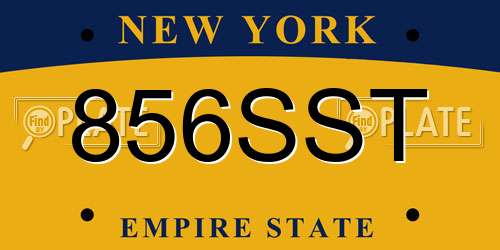 856SST New York License Plate