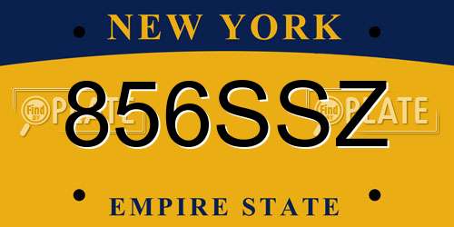 856SSZ New York License Plate