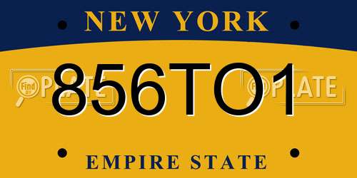 856TO1 New York License Plate