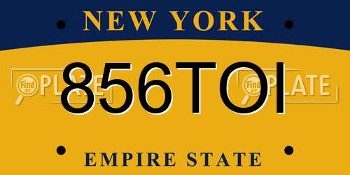 856TOI New York License Plate
