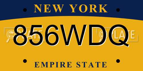 856WDQ New York License Plate