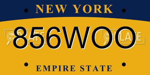 856WOO New York License Plate