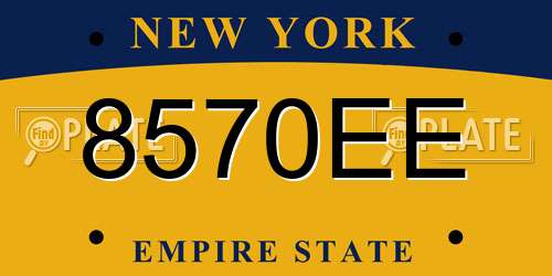 8570EE New York License Plate