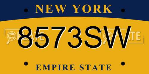 8573SW New York License Plate