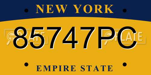 85747PC New York License Plate