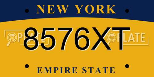 8576XT New York License Plate