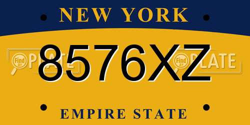8576XZ New York License Plate