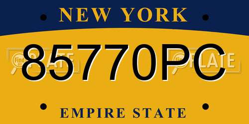 85770PC New York License Plate