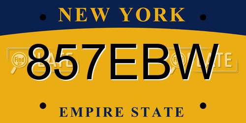 857EBW New York License Plate