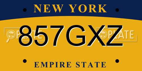 857GXZ New York License Plate