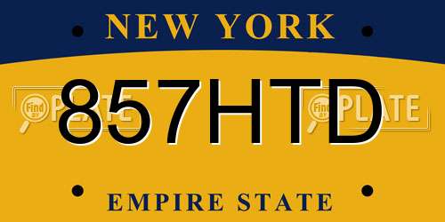 857HTD New York License Plate