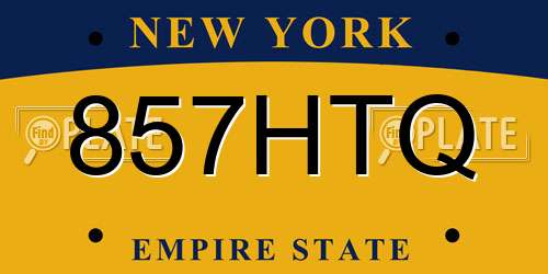 857HTQ New York License Plate