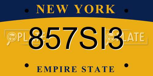 857SI3 New York License Plate