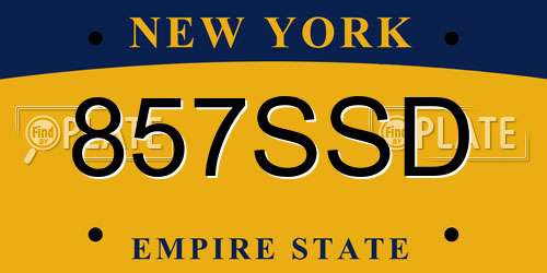 857SSD New York License Plate