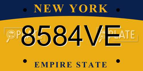 8584VE New York License Plate
