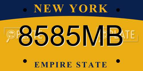 8585MB New York License Plate