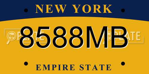 8588MB New York License Plate