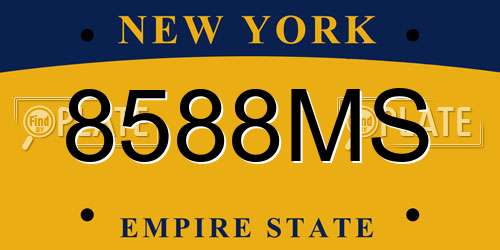 8588MS New York License Plate