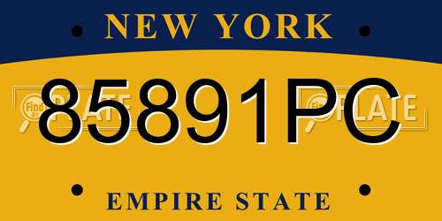 85891PC New York License Plate