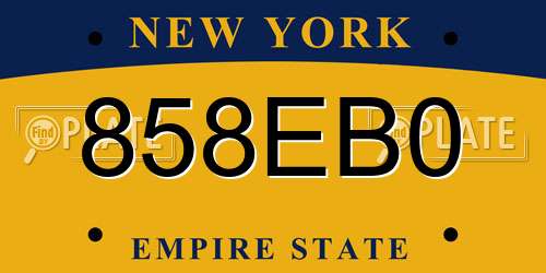858EB0 New York License Plate
